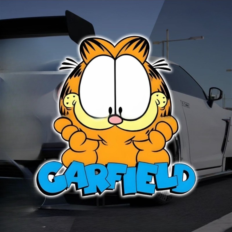 Car Accessories Toy - Yaratıcı karikatür sevimli Garfield araba çıkartmaları,