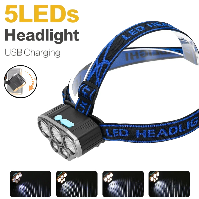 Led Headlight Bulbs - Şarj edilebilir 5 LED Far Ultra