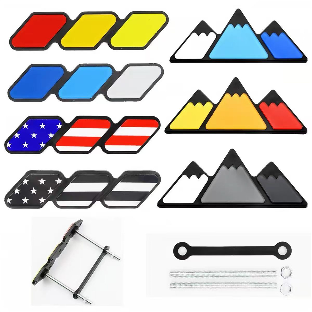 Car Accessories Logo - 1 Adet Alüminyum 3D Üç Renkli